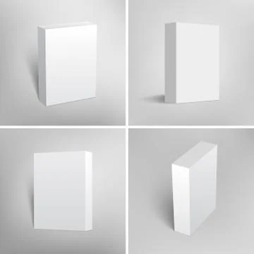 Set of blank white packaging boxes for software design Stock-Illustration