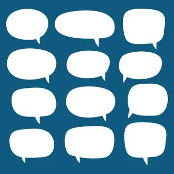 Set of blank white speech bubble in flat design Stock Illustration