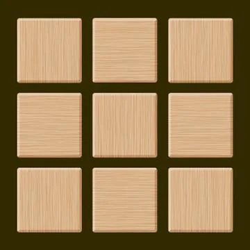 Set of Blank Wood Box Stock Illustration