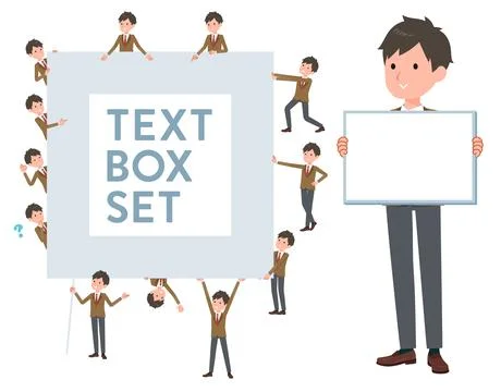 A set of blazer schoolboy with a message board Stock Illustration