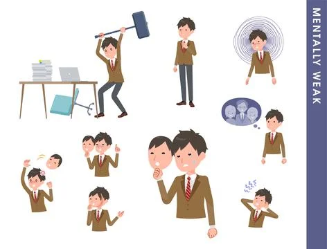 A set of blazer schoolboy spirit is weak Stock Illustration