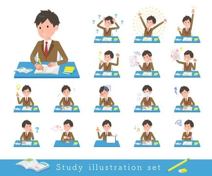 A set of blazer schoolboy on study Ilustración de archivo