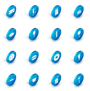 Set Blender, Grater, Stack of pancakes, Homemade pie, Cookie or biscuit with Stock Illustration