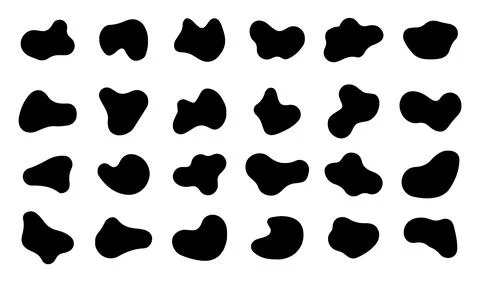 Set of blob shapes. Abstract blotch shape. Liquid shape elements Stockillustratie
