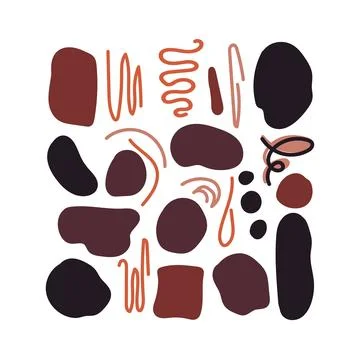 Set of blob shapes and lines. Vector illustration. 스톡 일러스트