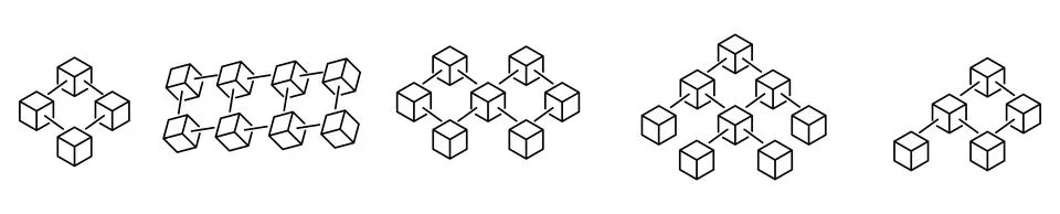 Set of blockchain icons Illustrazione stock