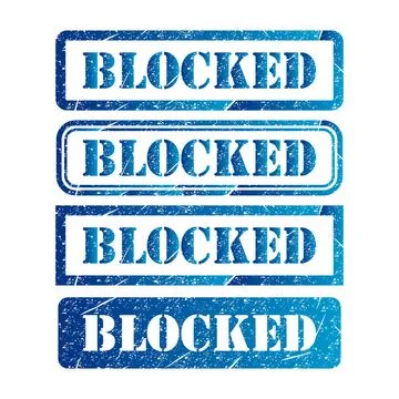 Set of Blocked stamp symbol, label sticker sign button, text banner vector il 스톡 일러스트