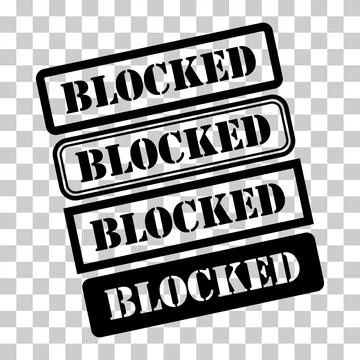 Set of Blocked stamp symbol, label sticker sign button, text banner vector il イラスト素材