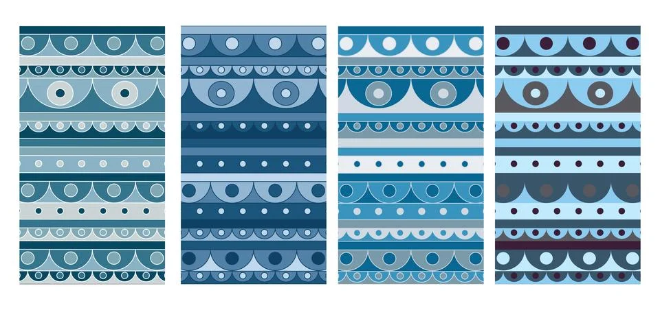 Set of blue abstract space templates for stories Stock Illustration