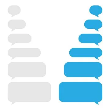 Set of blue and gray message bubbles design template for messenger chat. Vect Stock Illustration