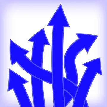 Set of Blue Arrows Ilustración de archivo