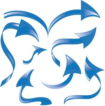Set blue arrows Stock Illustration