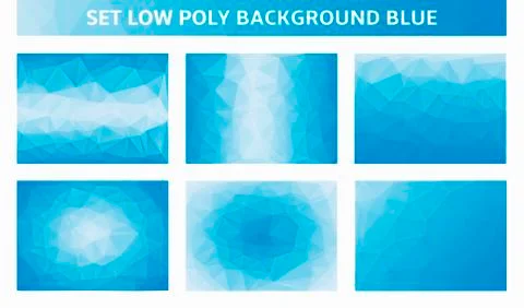 Set blue background low poly イラスト素材