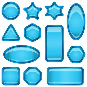 Set blue buttons Stock Illustration