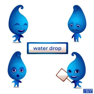 Set of blue cartoon drop. Иллюстрация