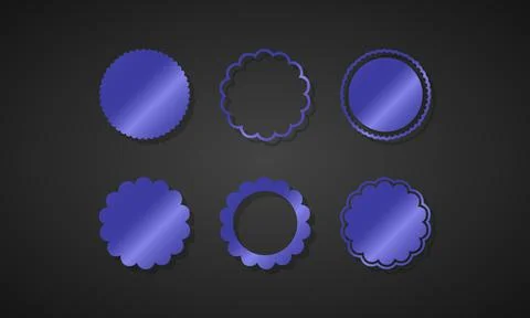 Set of blue circle flower Stock Illustration