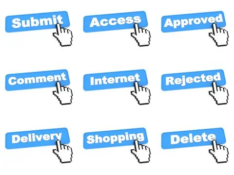 Set Blue Color Web Button. Stock Illustration