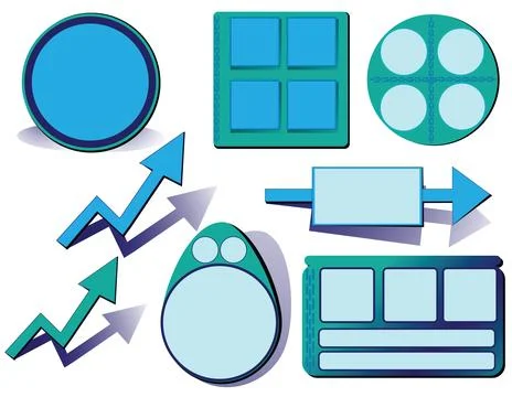 Set of blue copyspace infographics Stock Illustration