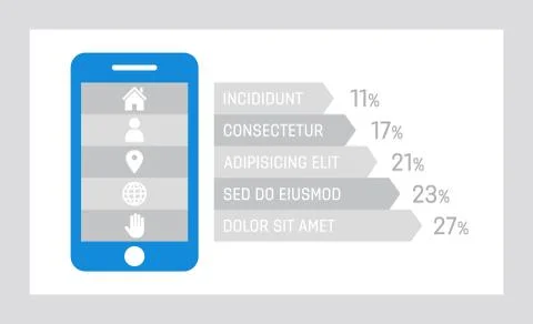 Set of blue elements for infographic presentation slides with charts, graphs 스톡 일러스트
