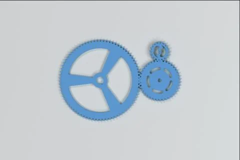 Set of blue gears and cogs on white background Stock Illustration