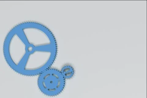Set of blue gears and cogs on white background Stock Illustration