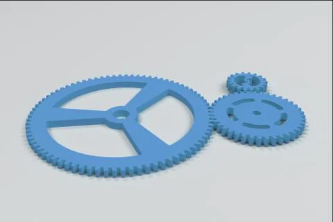 Set of blue gears and cogs on white background Stock Illustration
