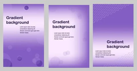 Set of blue gradient backgrounds with abstract memphis elements Stock Illustration