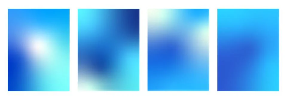 Set of blue gradients backgrounds. Vertical winter sky soft textures. Christmas Stock-Illustration