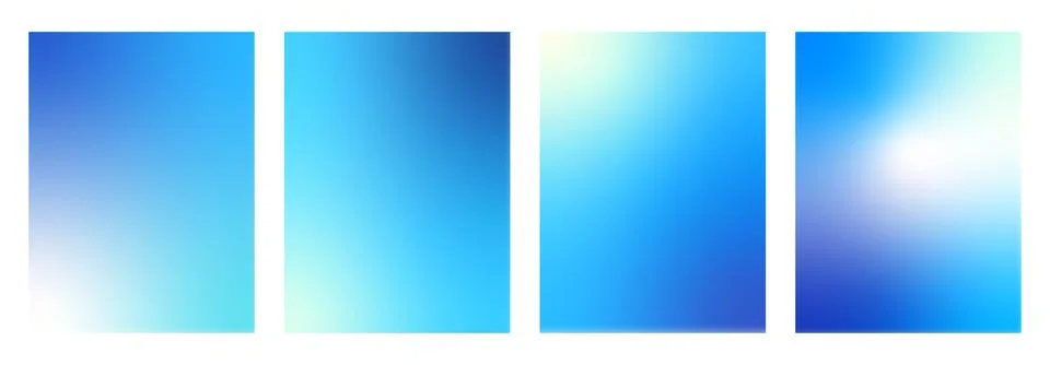 Set of blue gradients backgrounds. Vertical winter sky soft textures. Christmas Stock Illustration