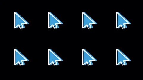Set of blue mouse pointer icons on a transparent background pack. Video stock 316773420