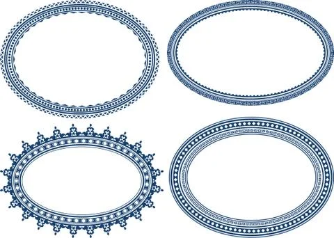 Set of blue oval frames Stock-Illustration