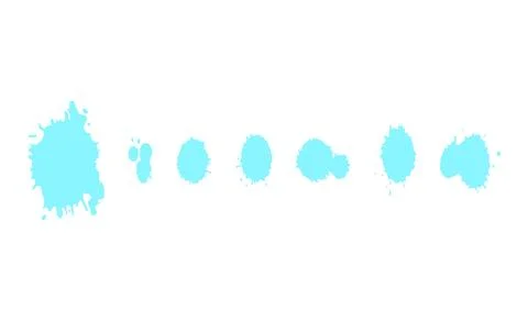 A set of blue paint blots. Scatter brushes. Stock Illustration