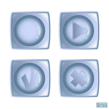 Set of blue plastic buttons. Stockillustratie