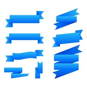 Set of blue ribbons - elements. vector illustration Illustrazione stock
