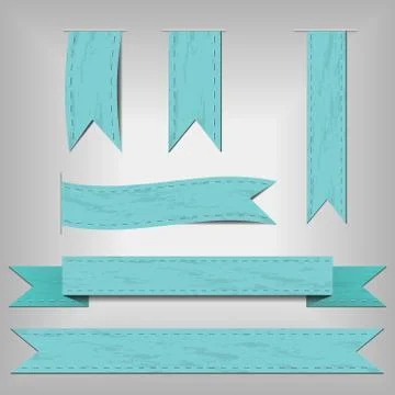 Set of blue ribbons Stock Illustration