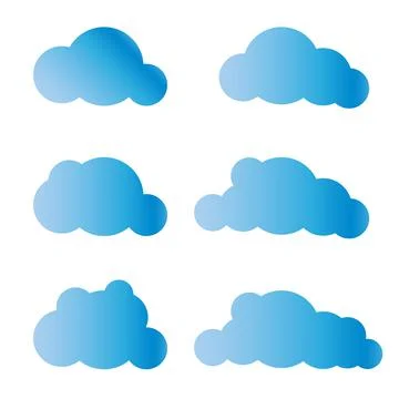 Set of blue sky, clouds. Cloud icon, cloud shape. Set of different clouds イラスト素材