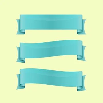 Set of blue sleek web ribbon Stock Illustration