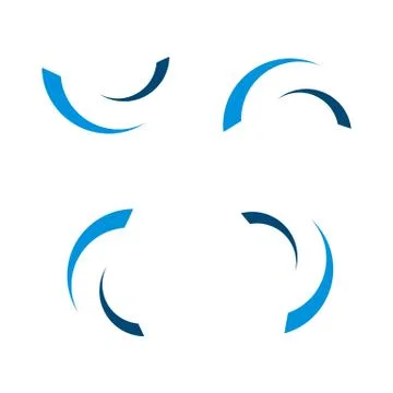 Set Blue Swoosh Logo Template Illustration Design. Vector EPS 10. Stock Illustration