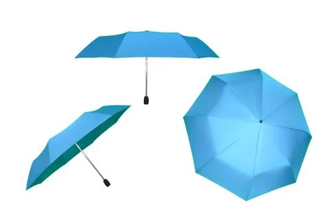 Set of blue umbrellas. Stock Illustration