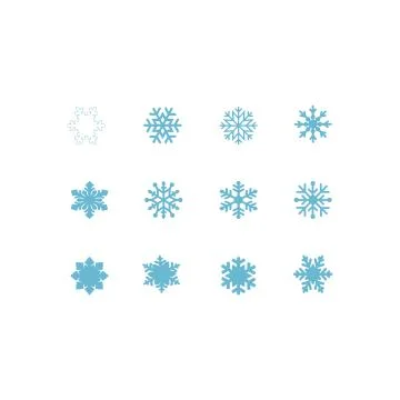Set of blue vector snowflakes. Christmas snowflake isolated Stock Illustration