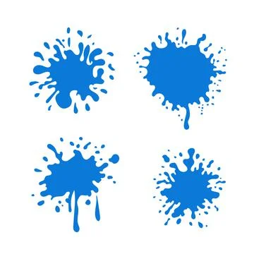 Set of Blue vector water splash Stock Illustration