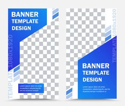 Set of blue vertical vector banner templates Stock Illustration