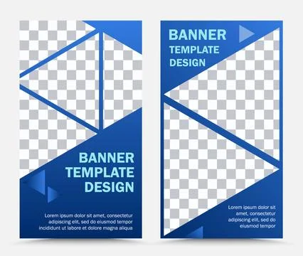 Set of blue vertical vector banner templates Stock Illustration