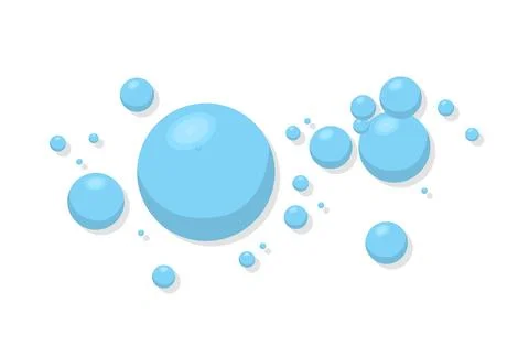 Set of blue water bubbles vector illustration 스톡 일러스트