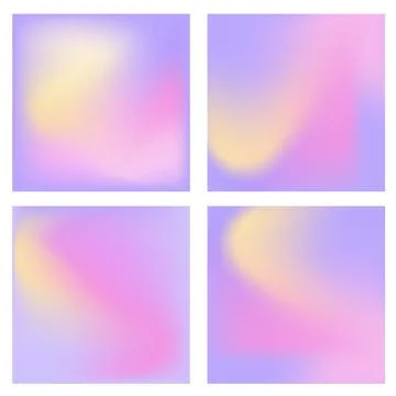 Set of blur gradient backgrounds in y2k pink and lilac colors. Unfocused Stock Illustration