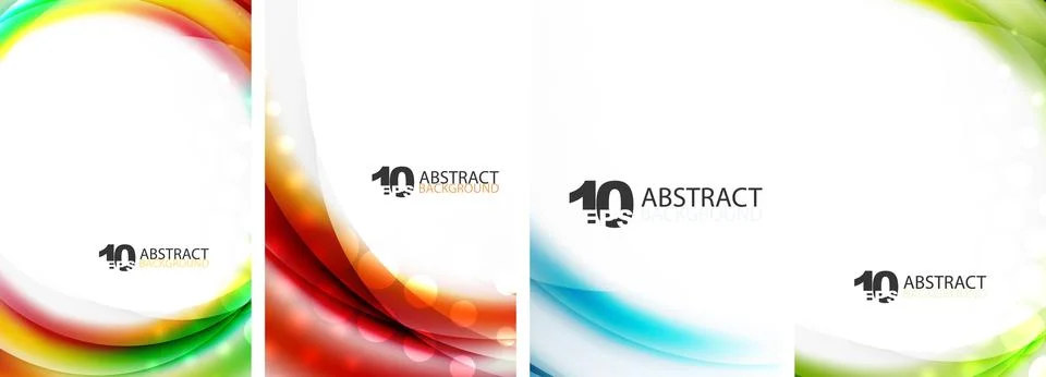 Set of blur waves poster backgrounds. Vector illustration For Wallpaper, Banner Stock Illustration