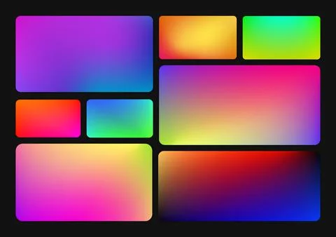 Set of Blurred Colored Abstract Background Illustrations. Social Media. Colorful Stock Illustration