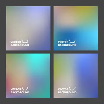 Set. Blurred vector backgrounds. Stock Illustration