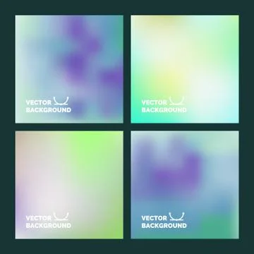 Set. Blurred vector backgrounds. Stock Illustration