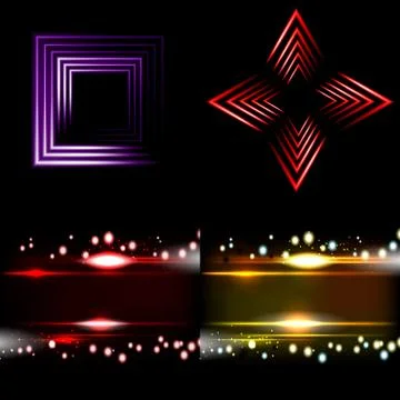 Set of Blurry abstract lines. Light effect. Sparkle background. Vector Stock Illustration